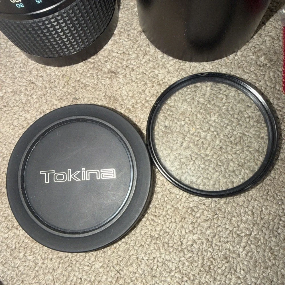 OLYMPUS OM TOKINA RMC 500MM 8 MIRROR LENS FOR SLR‎ CAMERA CAPS CASE & FILTERS